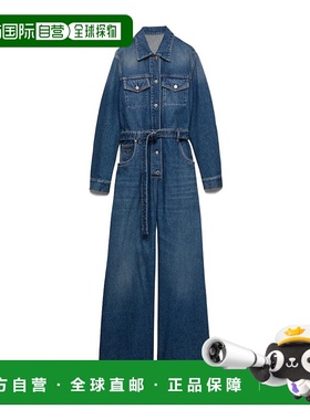 PRADA 女士连体裤 GFZ01712OYSOOOF0008 CO 蓝色 长袖牛仔连身裤