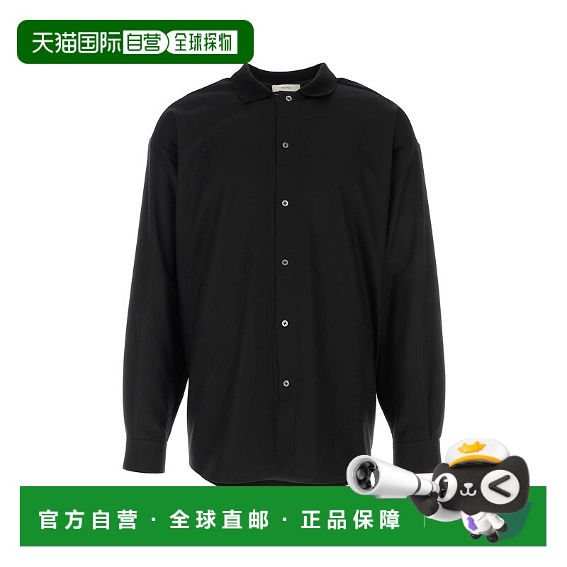 1h可退 THE ROW 男士T恤 827W3301BLK SS2025 黑色 长袖衬衫
