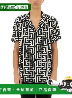 1h可退 潮奢 Balmain 巴尔曼 男士 字母印花睡衣衬衫 FH1HN011VD0