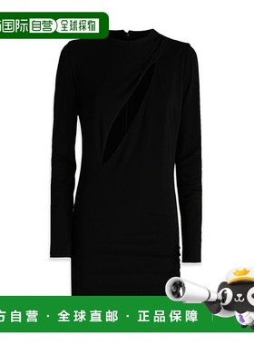 1h可退 潮奢 versace 范思哲 女士 黑色 Slashed 连衣裙 10100431