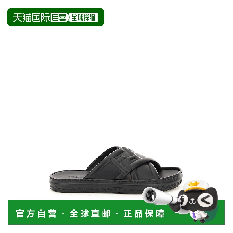 1h可退 FENDI 男士拖鞋 7X1501AHI3F0QA1 CO 黑色 Black Leather