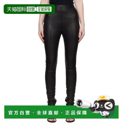 1h可退 潮奢 Balmain 巴尔曼 女士 黑色 Zipped Lambskin 紧身裤
