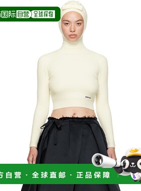 1h可退 潮奢 SHUSHU TONG 女士 灰白色连帽高领毛衣 MWDDTO25RTI0