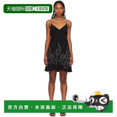 1h可退 潮奢 Palm Angels 棕榈天使 女士 黑色 Flames 连衣裙 PWD