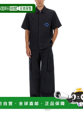 GIVENCHY 男士衬衫 BM615H164P401 AW2025 蓝色 短袖衬衫