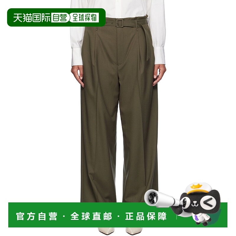 1h可退 潮奢 AURALEE 女士 卡其色长裤 A24AP06WT阔腿裤直筒裤