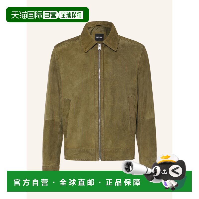 BOSS 男士夹克 100313068916000 CO 绿色 MALBANO Leather Jacket图片