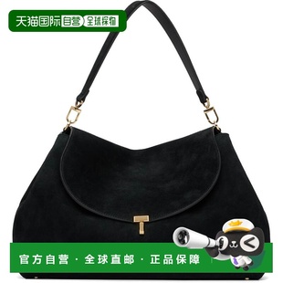 1h可退 潮奢 toteme 女士 黑色 T-Lock Suede 斜挎包 261WAL0096L