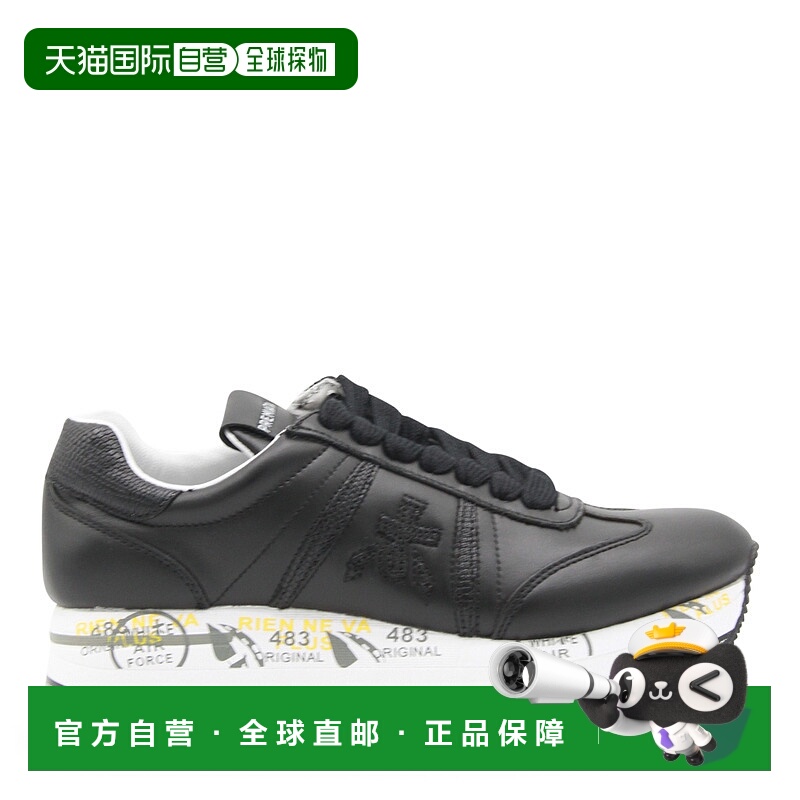 1h可退 潮奢 premiata 女士 BETH 黑色皮质运动鞋 7107