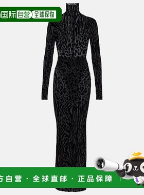 1h可退 潮奢 ALEX PERRY 女士 devore 透视动物纹长款连衣裙