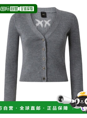 PINKO 女士针织衫 105506A18MII2 AW2025 灰色长袖开衫