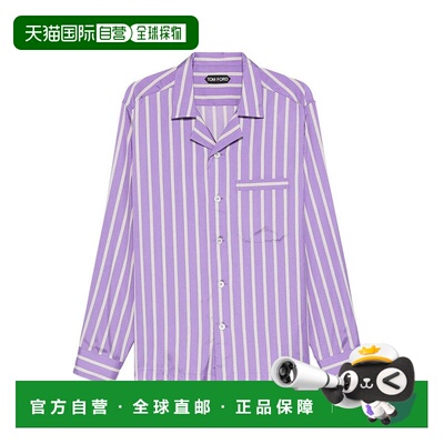 1h可退 TOM FORD 男士衬衫 FMS111HXH012RRA SS2026 紫色 长袖衬
