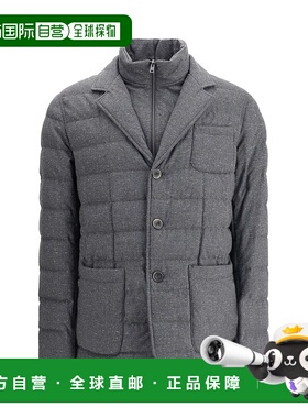 HERNO 男士夹克 PI00112UR334489487 AW2025 灰色 绗缝纽扣棉服