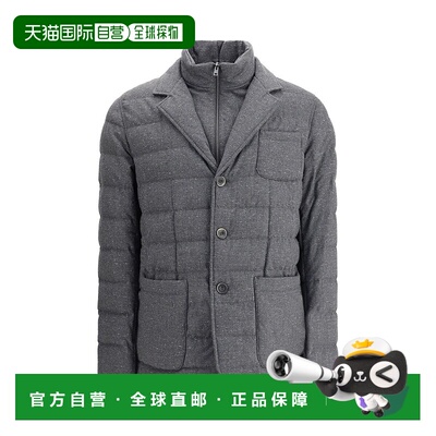 HERNO 男士夹克 PI00112UR334489487 AW2025 灰色 绗缝纽扣棉服