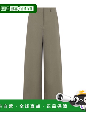 1h可退 潮奢 armani 阿玛尼 女士 SMOKY QUARTZ 绿色亚麻裤子 GW0