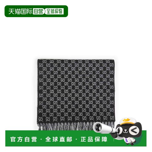 GUCCI 男士围巾 8520384GAKX1063 SS2026 黑色 Cashmere scarf