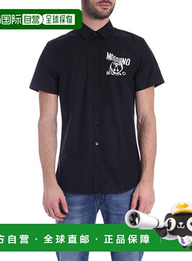 1h可退 MOSCHINO 男士衬衫 021402351555 SS2020 黑色 Double Que