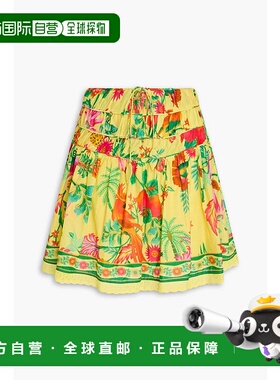 1h可退 潮奢 FARM RIO 女士 蕾丝边印花棉质迷你半身裙 321647DEL