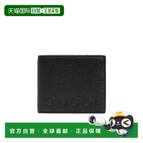 GUCCI 男士钱包 835119AAE1W1000 AW2025 黑色 黑色皮革钱包