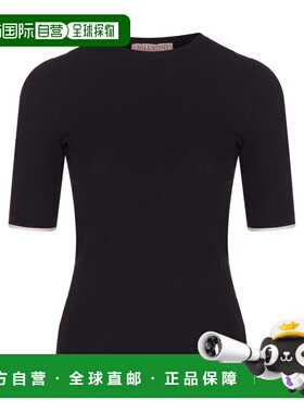 VALENTINO 女士T恤 BKC58P8QN671 AW2024 黑色 圆领上衣