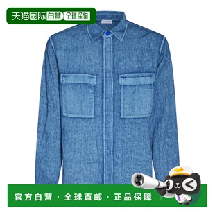 BURBERRY 男士衬衫 8081690B7323 SS2024 深蓝色 LINEN SHIRT