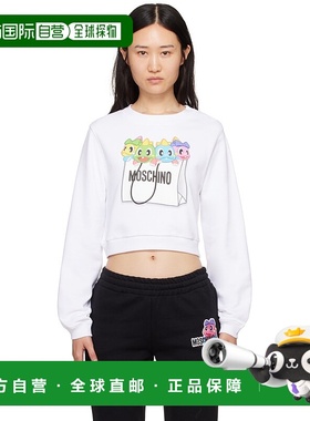 1h可退 潮奢 Moschino 莫斯奇诺 女士 白色 Puzzle Bobble 套头衫