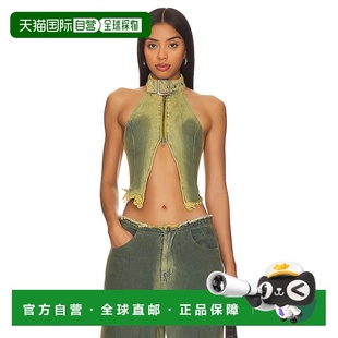 潮奢 绿色牛仔搭扣领上衣 jaded 女士 JWT3623 london 1h可退