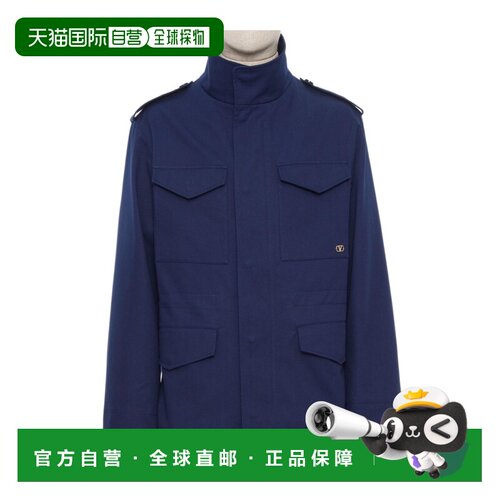 VALENTINO 男士夹克 VCJM31ALS788 SS2026 蓝色 高领长袖休闲夹克