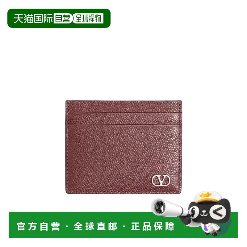 1h可退 VALENTINO 男士钱包 YP0AP4UAGAFD CO 红色 徽标签名卡包