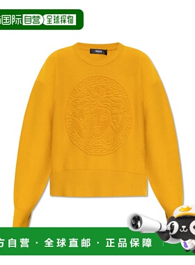 VERSACE 女士针织毛衣 10134291A100051O980 SS2025长袖羊绒