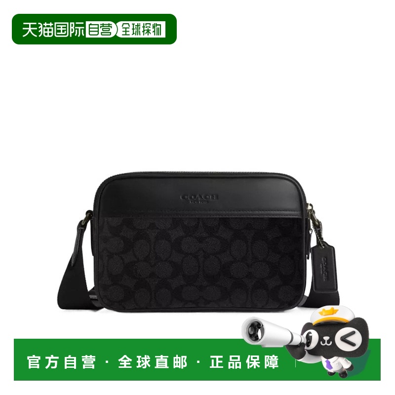 COACH 男士单肩包 CV921QBMI5 AW2024 黑色蔻驰斜挎包手提包