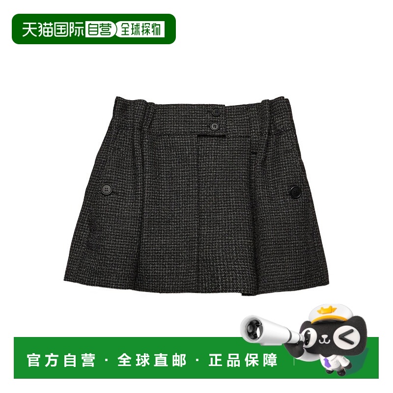 1h可退 PRADA 女士半身裙 P132ZGSOOO17YSF0967 AW2025 黑色a字裙