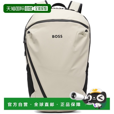 1h可退 潮奢 BOSS 波士 男士 米色 Faux-Leather Reflective Deta