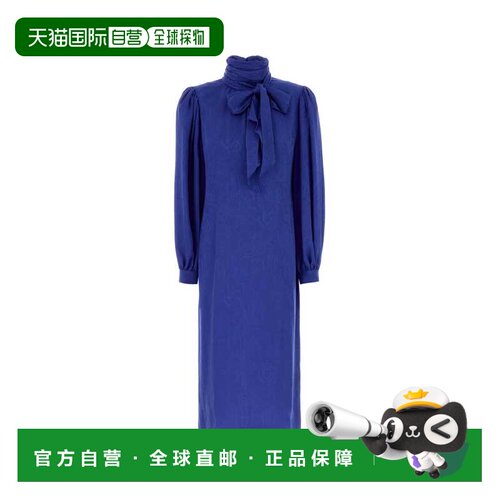 GUCCI 女士连衣裙 857429ZAUII4610 SS2026 蓝色 Blue silk dress