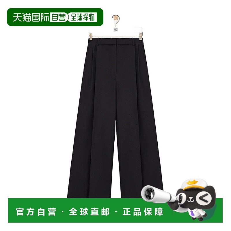 1h可退 LOEWE 女士休闲裤 S540Y04XME1100 AW2025 黑色阔腿裤