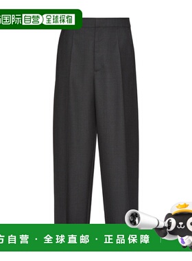 VALENTINO 男士休闲裤 VRBI95AEQ7KC AW2024 黑色 腰带环休闲裤