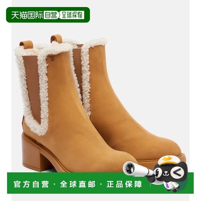 1h可退 潮奢 TOD'S 托德斯 女士 皮毛饰边绒面革切尔西靴