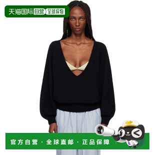 1h可退 潮奢 Baserange 女士 黑色 Soar V-Neck 毛衣 PUSOV羊绒