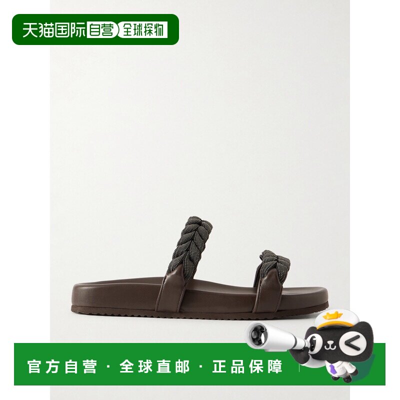 Brunello Cucinelli 布内罗 古奇拉利 女士 straps 皮质凉拖编织