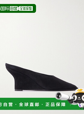 1h可退 潮奢 toteme 女士 天鹅绒露趾坡跟穆勒鞋 261WAS0280FB042