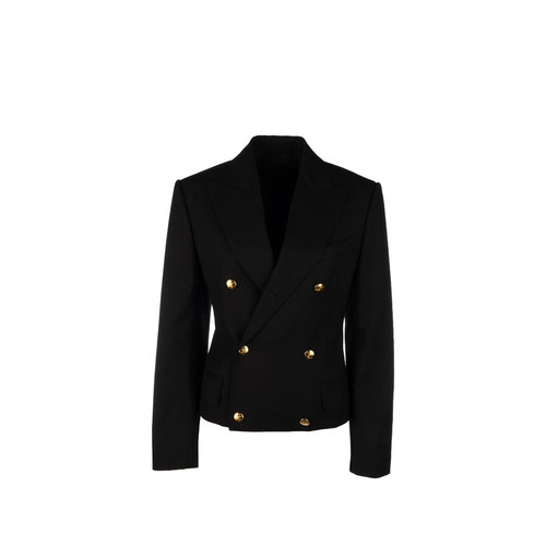 CELINE 女士外套 RV15H650D38NO SS2026 黑色 Blazer Columns in