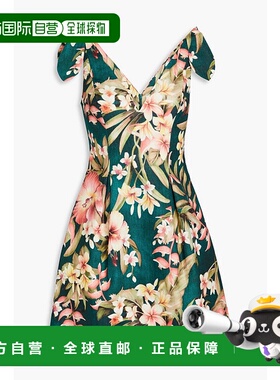 1h可退 潮奢 ZIMMERMANN 女士 Lexi 褶裥印花亚麻迷你连衣裙 8923