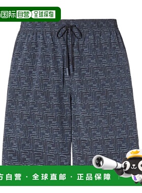 FENDI 女士短裤 FXB134AV65F0RU7 SS2025 灰色 抽绳泳裤休闲裤