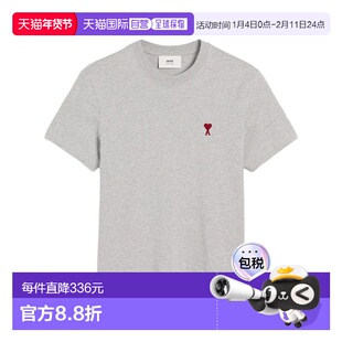 Ami Paris 女士T恤 BFUTS0357240951 CO 灰色 Red Adc T-Shirt