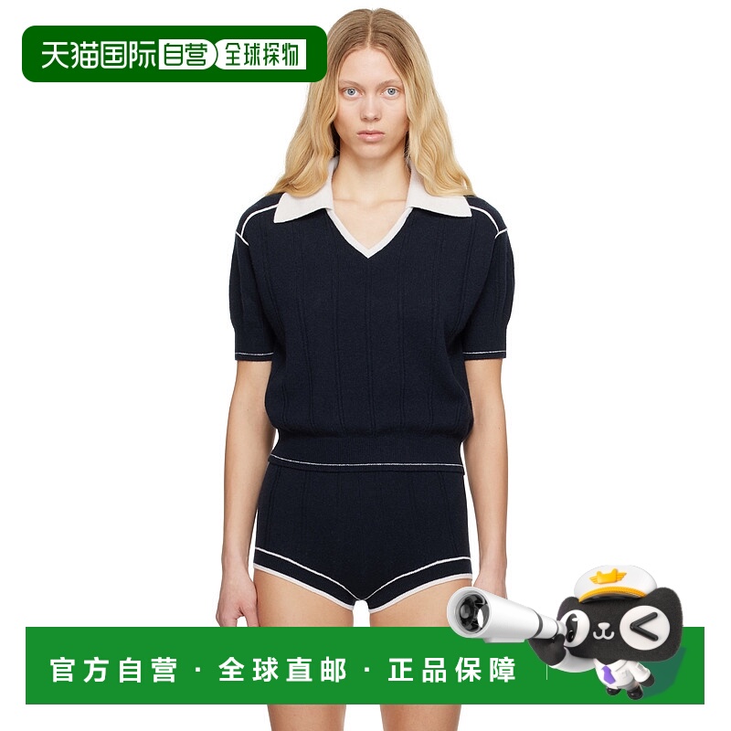 1h可退 潮奢 Guest in Residence 女士 海军蓝 Pele Polo 衫 W292