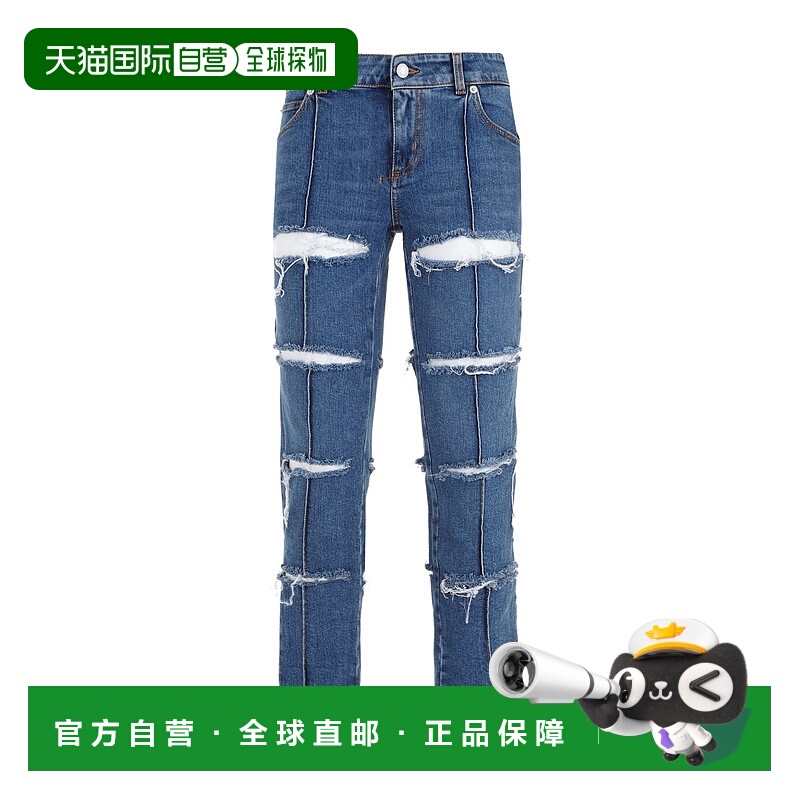1h可退 ALEXANDER MCQUEEN 女士牛仔裤 757137QMACH4164BLUESTONE