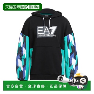 男士 Ea7 连帽运动衫 black黑色 卫衣 1h可退 舒适时尚 潮奢