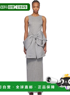 1h可退 潮奢 J.W. Anderson 女士 灰色 Oversized Bow 连衣裙 DR0