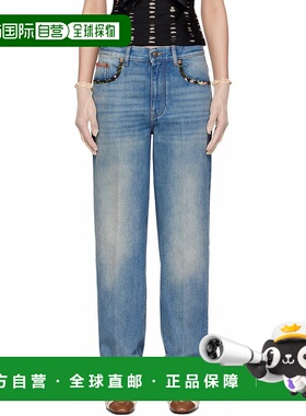 1h可退 潮奢 valentino 华伦天奴 女士 蓝色 Floral Print Hem 牛