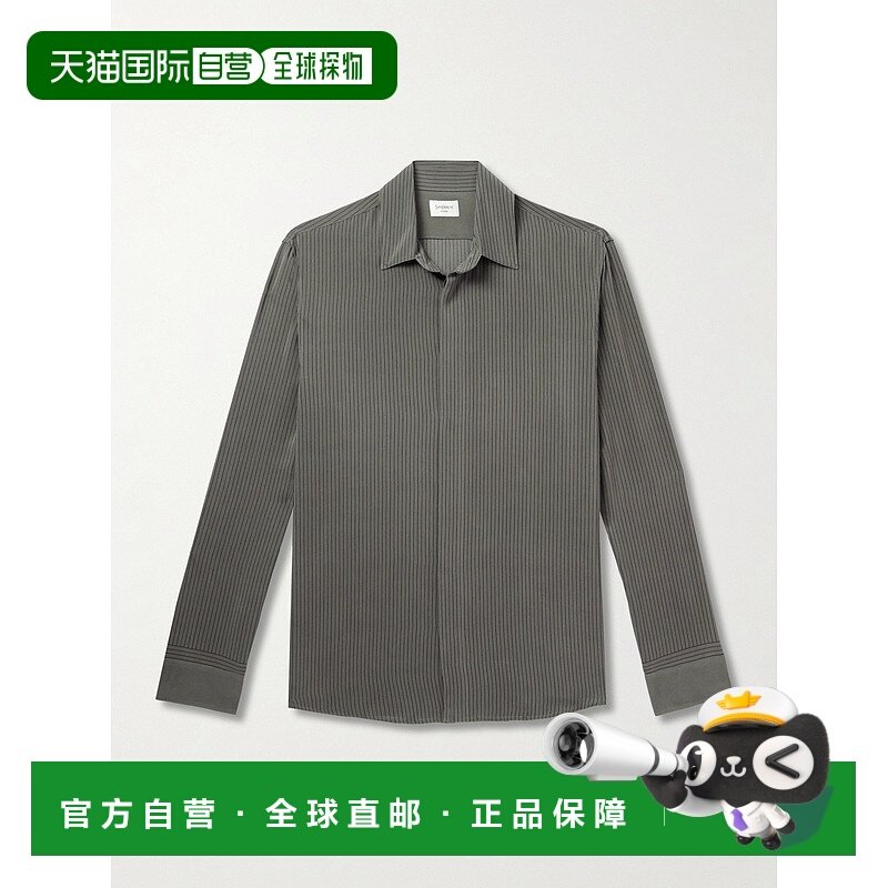 1h可退 潮奢 Saint Laurent 圣罗兰 男士 条纹真丝衬衫 819509Y4K,男装,衬衫,淘宝优惠券,粉丝福利购,淘宝优惠卷
